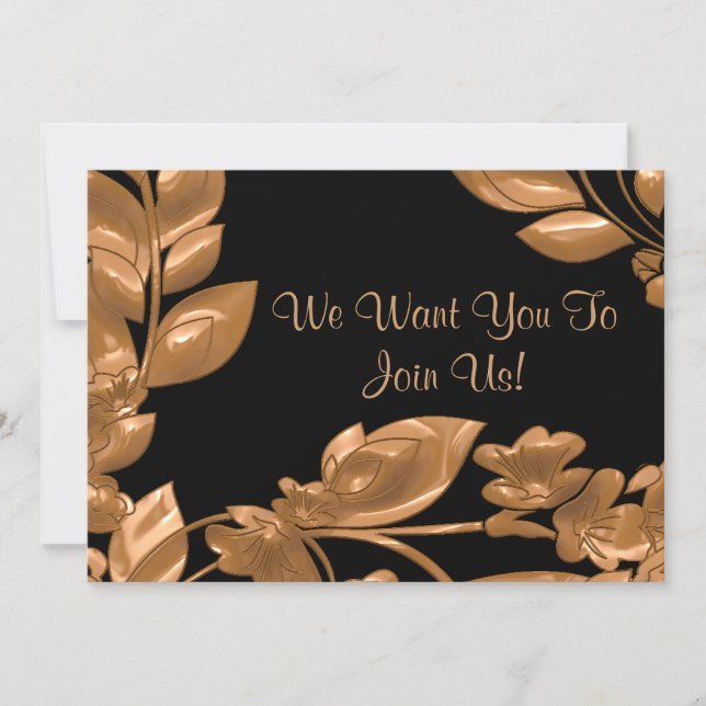 Convite para Jardim Negro e Cobre (Frente)