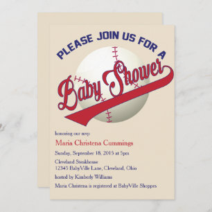 Convite para Jogar Chá de fraldas Ball Baseball