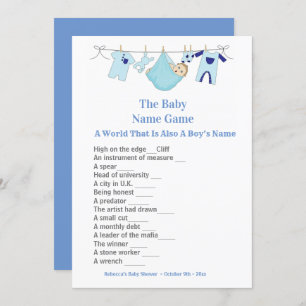 Convite para Jogo de Adivinhação de Chá de fraldas