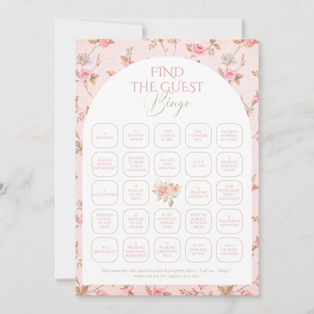 Convite para Jogo de Bingo de Chá de panela Floral (Frente)
