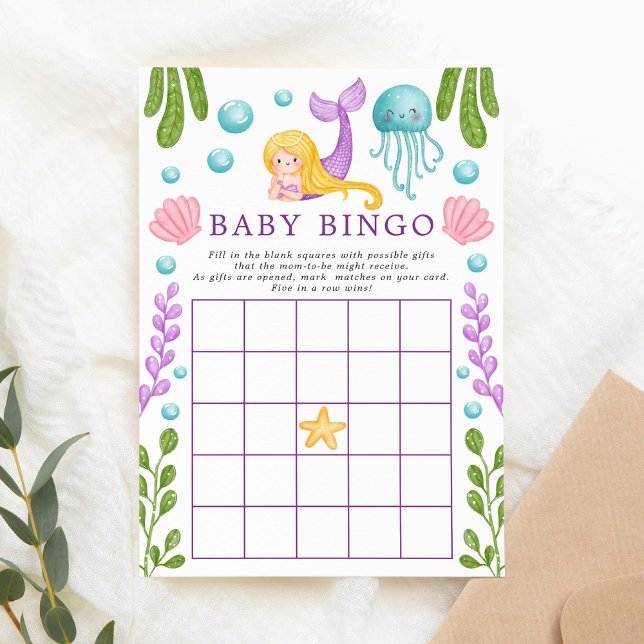 Convite para Jogo de Bingo em Chuvada de Bebê Ocea (Criador carregado)