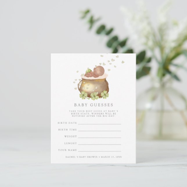 convite para jogos de adivinhação do chá de fralda (Em pé/Frente)