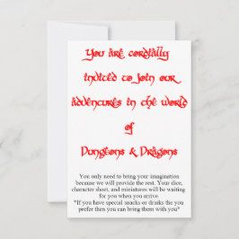 Convite para jogos Dungeons & Dragon 2