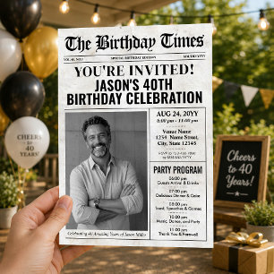 Convite para jornal aniversário de 30 anos com pro