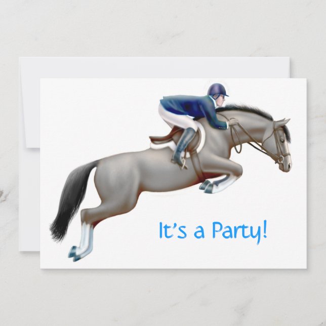 Convite para Jumper Cavalo Equestre (Frente)