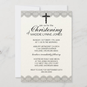 Convite para Lacy Christening, Baptismo ou Dedica