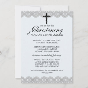 Convite para Lacy Christening, Baptismo ou Dedica