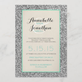 Convite para lançamento de casamento de glitter le