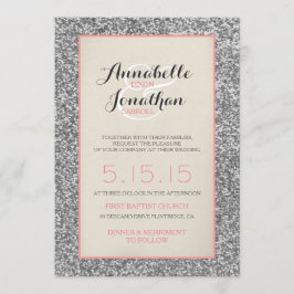 Convite para lançamento de casamento de glitter le