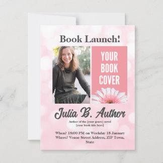 Convite para Lançamento de Livro de Autor Rosa