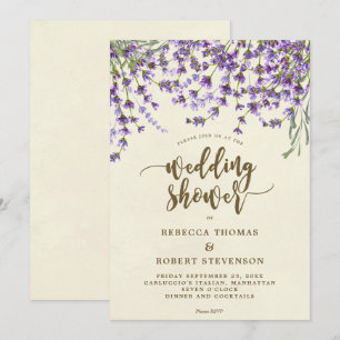 Convite para lavanda de chás de casamento floral 