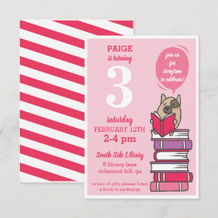 Convite para Leitura de Festa de aniversário de L