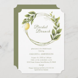 Convite para Lemon Watercolor Bridal Brunch
