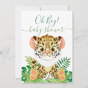 Convite para leopardo do Chá de fraldas de Coloraç