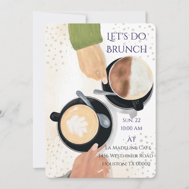 Convite para Let's Do Brunch Latte 2 (Frente)