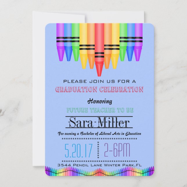Convite Para Licenciamento De Professores Crayola  (Frente)