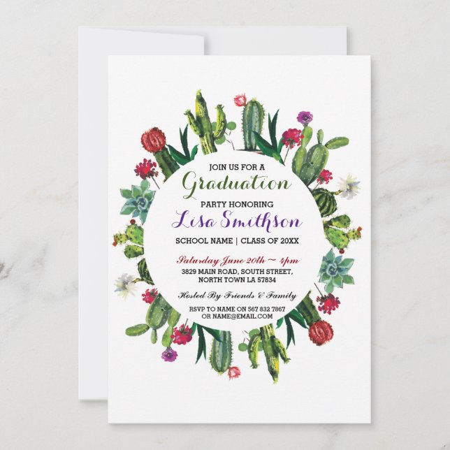 Convite Para Licenciamento Festa Cactus Convite (Frente)