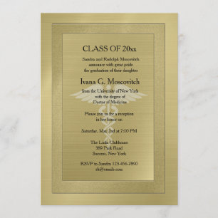 Convite Para Licenciamento Médico Dourado Caduceus