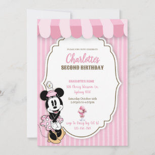 convite para loja de sorvetes da Minnie Clássica
