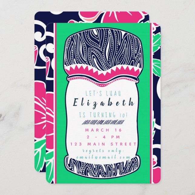 Convite para Luau (Frente/Verso)
