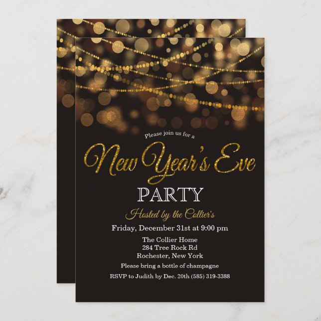 Convite para Luzes de Lantera do Partido da Vésper (Frente/Verso)