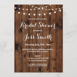 Convite para madeira Elegente Rústica do Partido c