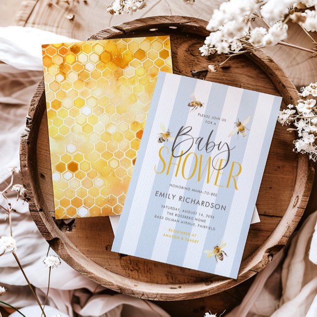 Convite para mamães de mel azul (Criador carregado)