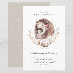 Convite para mamães e Bebê Hedgehog Baby Brunch