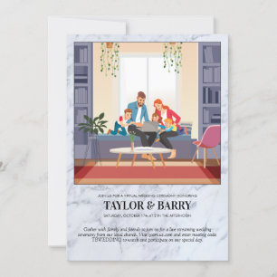 Convite para Marble de Chá de casamento Virtual