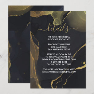 convite para Marble Preto e Dourado