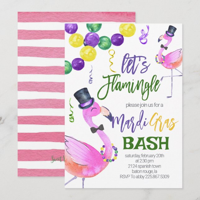 Convite para Mardi Gras (Frente/Verso)