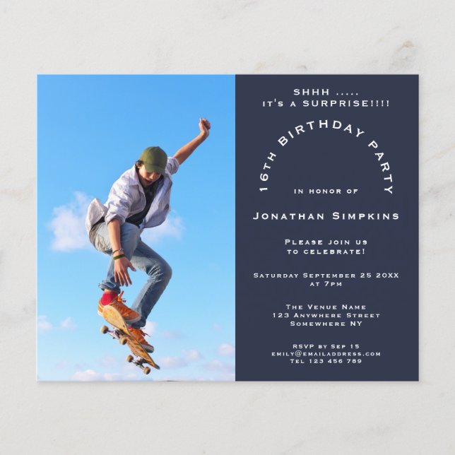 Convite para Marinho de Foto de Orçamento 16º Surp (Frente)