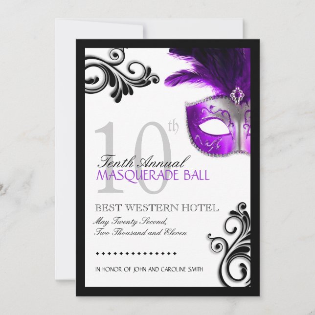 Convite para Mascarada de Baile de formatura (Frente)