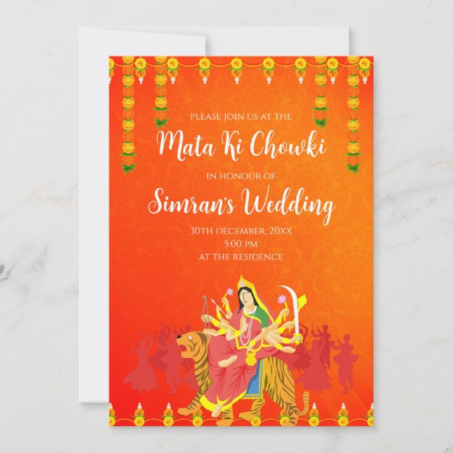Convite para Mata ka Jagrata em Mata ki Chowki (Frente)