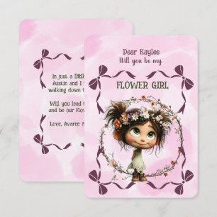 Convite para Menina de Flores Floral Rosa Aquarela