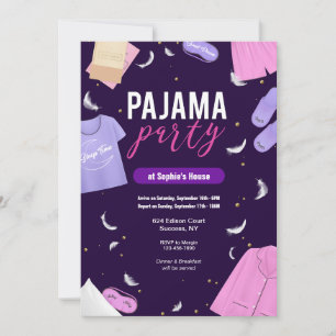 Convite para Meninas da Festa de Pijamas