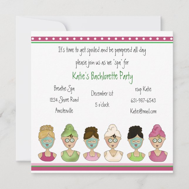Convite para Meninas Spa (Frente)