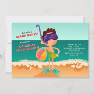 Convite para Menino Jovem na Praia
