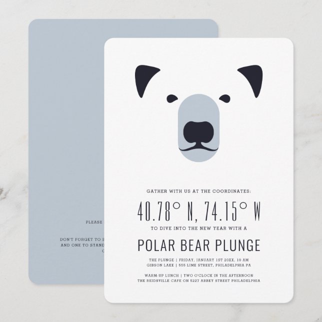 Convite para Mergulho do Urso Polar e Almoço de Aq (Frente/Verso)