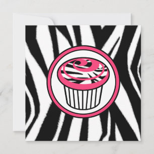 Convite para Moda de Cupcake - Impressão Zebra / 