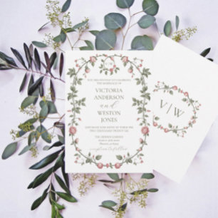 Convite para Monograma de Casamento Verde da Garde