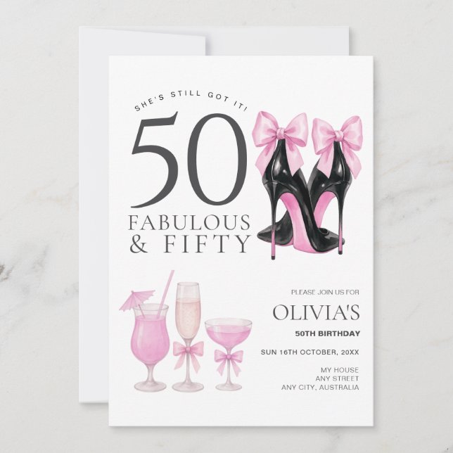 Convite para Mulheres Fabulosas e Cinquentonas no  (Frente)