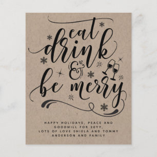 Convite para Natais vintages de Feliz de Bebida de