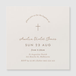 Convite para Natal de Batismo Mínimo Magnético