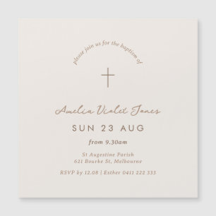 Convite para Natal de Batismo Mínimo Magnético