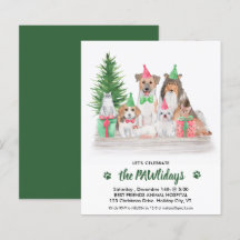 Convite para Natal para Cães de Negócios de Pet pa