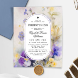 Convite para Natal Púrpura e Amarelo de Orçamento