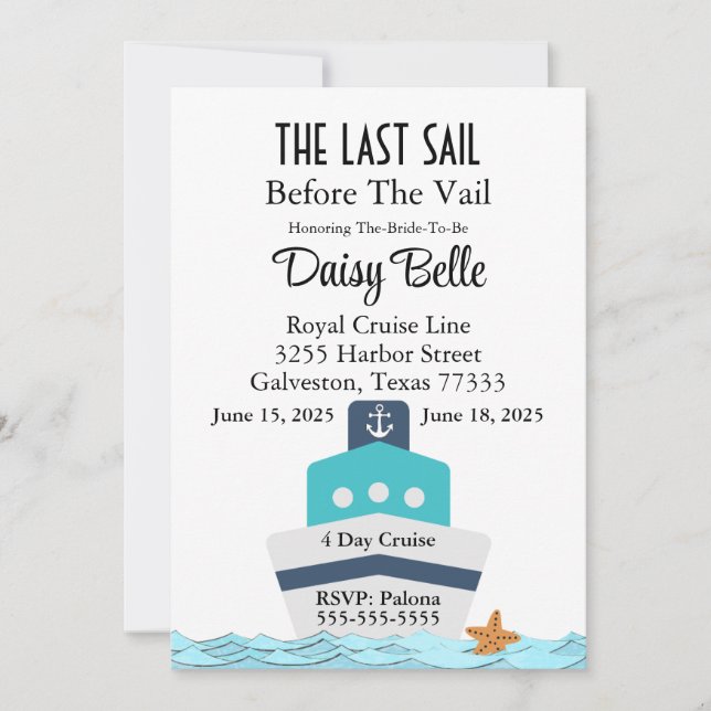 Convite para Navegar Antes do Véu (Frente)