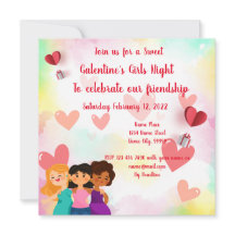 Convite para Noite das Meninas da Galentine