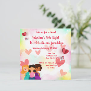 Convite para Noite das Meninas da Galentine